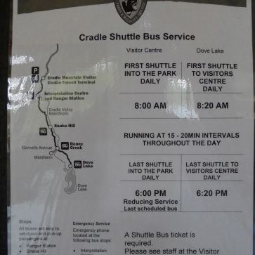 Shuttle bus timetable for Easter 2011