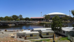 A new bridge under construction over the River Torrens
