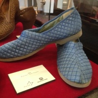 Jean - Blue satin 'Bata' slippers