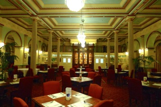 Dining room of the Carrington Hotel