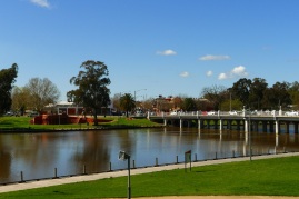 Looking back into town from the Art Gallery, Benalla