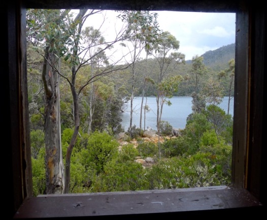 Nice view out the window of Nicholls Hut