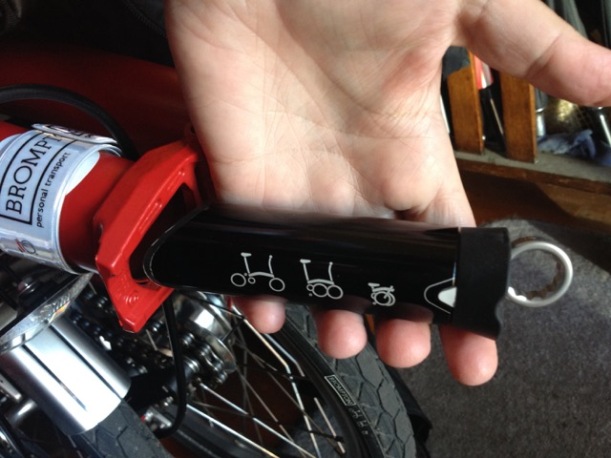 The Brompton tool kit is compact and has a neat hidy-hole