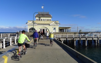 Arriving at the St Kilda Pavilion at the end of the pier