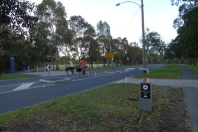 Shortly after crossing the tracks at Royal Park Station, Capital City Trail crosses Poplar Road