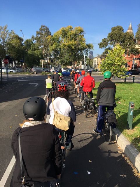 It gets busy on #Canning Street - #Melbourne #bikepath #ridetowork #cycling #bicycling #commuting #lovemyride